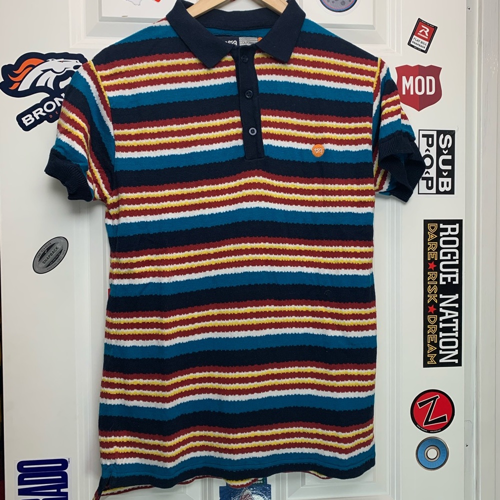 ambsn striped polo